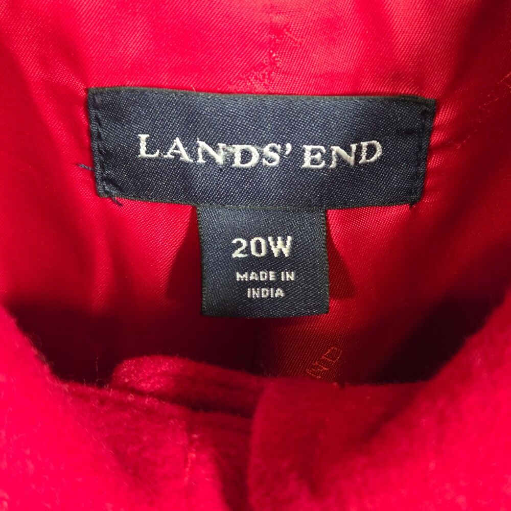 Lands' End Red Wool Angora Blend A-Line Swing Coat Womens 20W Lined 34" - Picture 4 of 8
